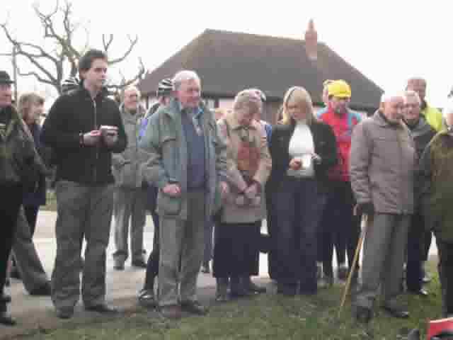 Friends at the scattering of Geoff's ashes at Haffenden Quarter